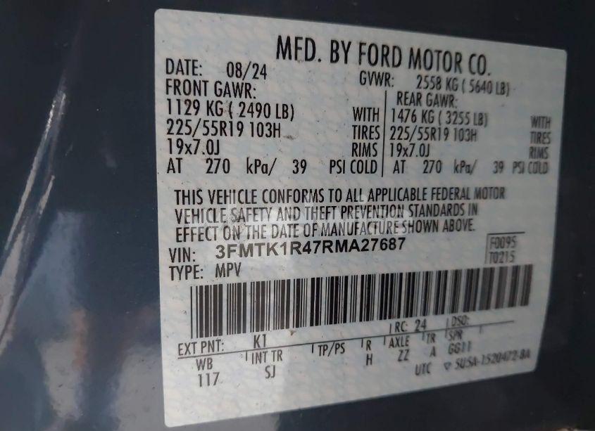 Photo 9 of 2024 Ford Mustang MACH-E SELECT (VIN 3FMTK1R47RMA27687)