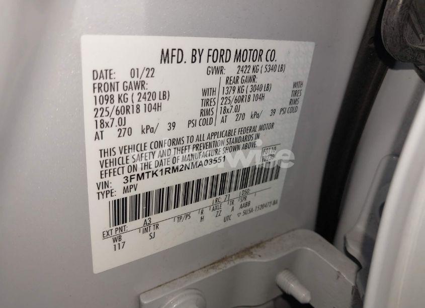 Photo 9 of 2022 Ford Mustang MACH-E SELECT (VIN 3FMTK1RM2NMA03551)