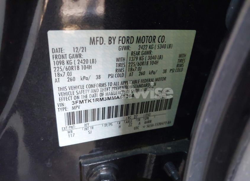 Photo 9 of 2021 Ford Mustang MACH-E SELECT (VIN 3FMTK1RM3MMA65264)