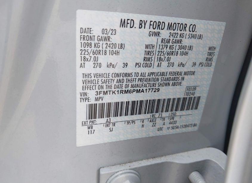 Photo 9 of 2023 Ford Mustang MACH-E SELECT (VIN 3FMTK1RM6PMA17729)