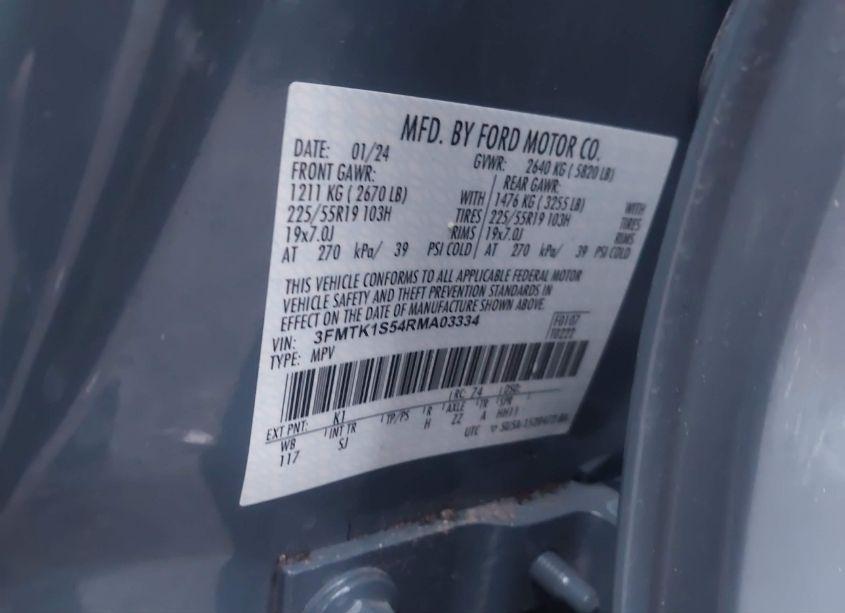 Photo 9 of 2024 Ford Mustang MACH-E SELECT (VIN 3FMTK1S54RMA03334)