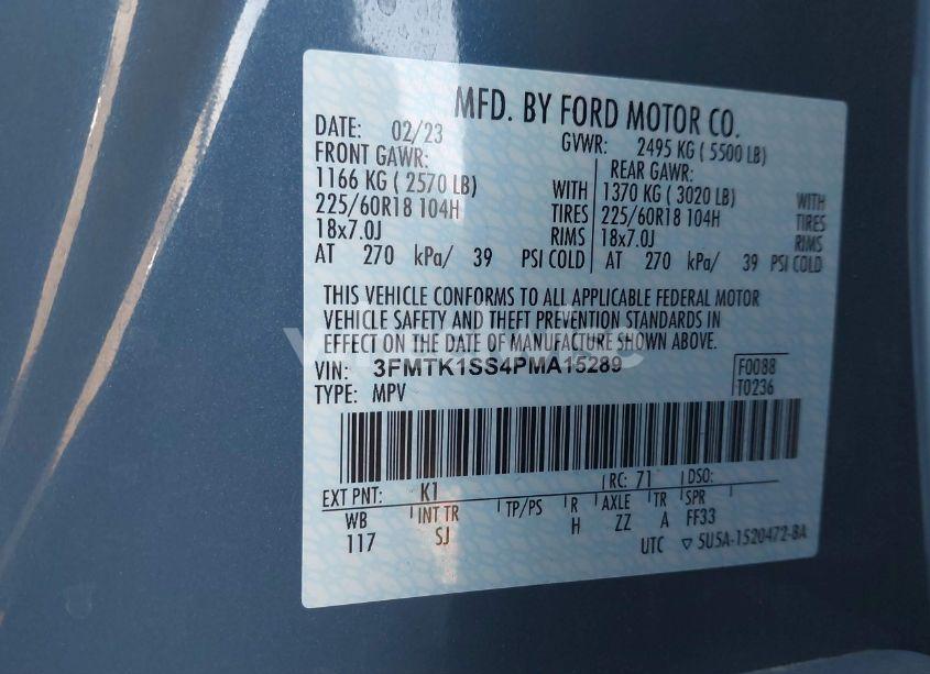 Photo 9 of 2023 Ford Mustang MACH-E SELECT (VIN 3FMTK1SS4PMA15289)