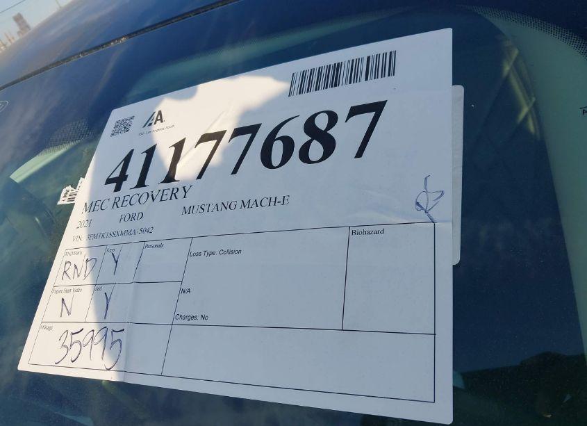 Photo 19 of 2021 Ford Mustang MACH-E SELECT (VIN 3FMTK1SSXMMA35042)