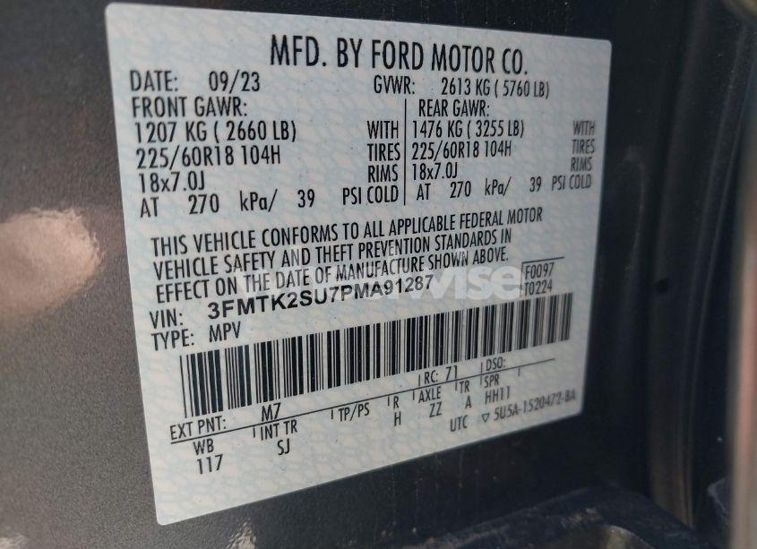 Photo 9 of 2023 Ford Mustang MACH-E CALIFORNIA ROUTE 1 (VIN 3FMTK2SU7PMA91287)