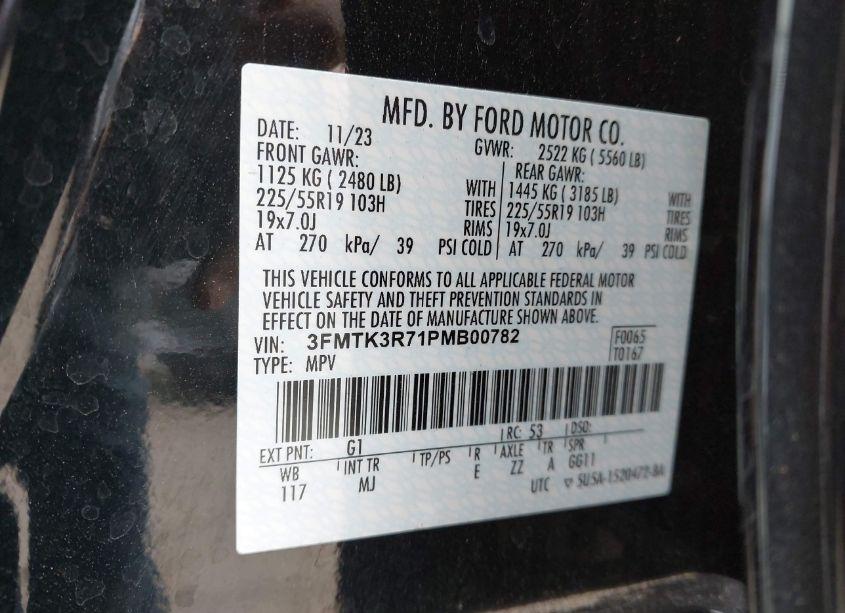 Photo 9 of 2023 Ford Mustang MACH-E PREMIUM (VIN 3FMTK3R71PMB00782)