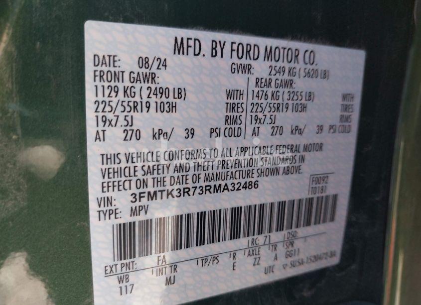 Photo 9 of 2024 Ford Mustang MACH-E PREMIUM (VIN 3FMTK3R73RMA32486)