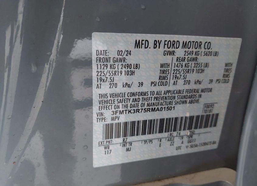 Photo 9 of 2024 Ford Mustang MACH-E PREMIUM (VIN 3FMTK3R75RMA01501)