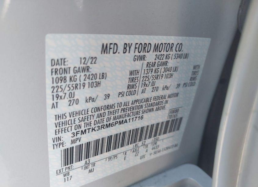 Photo 9 of 2023 Ford Mustang MACH-E PREMIUM (VIN 3FMTK3RM6PMA11716)