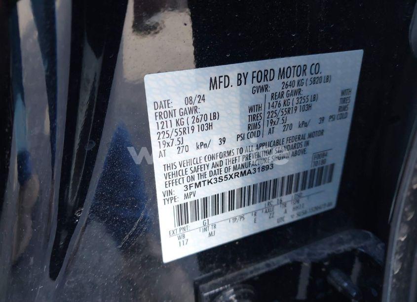 Photo 9 of 2024 Ford Mustang MACH-E PREMIUM (VIN 3FMTK3S5XRMA31893)