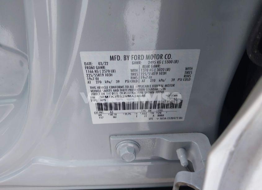 Photo 9 of 2022 Ford Mustang MACH-E PREMIUM (VIN 3FMTK3SS2NMA24646)