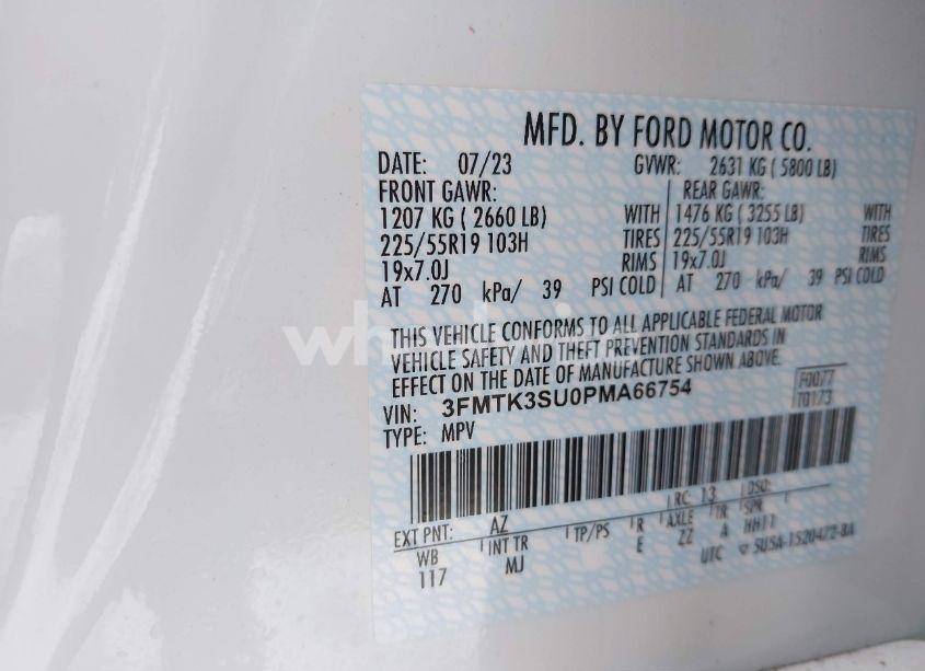 Photo 9 of 2023 Ford Mustang MACH-E PREMIUM (VIN 3FMTK3SU0PMA66754)