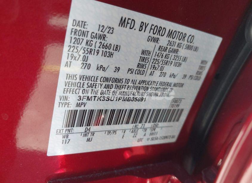 Photo 9 of 2023 Ford Mustang MACH-E PREMIUM (VIN 3FMTK3SU1PMB05691)