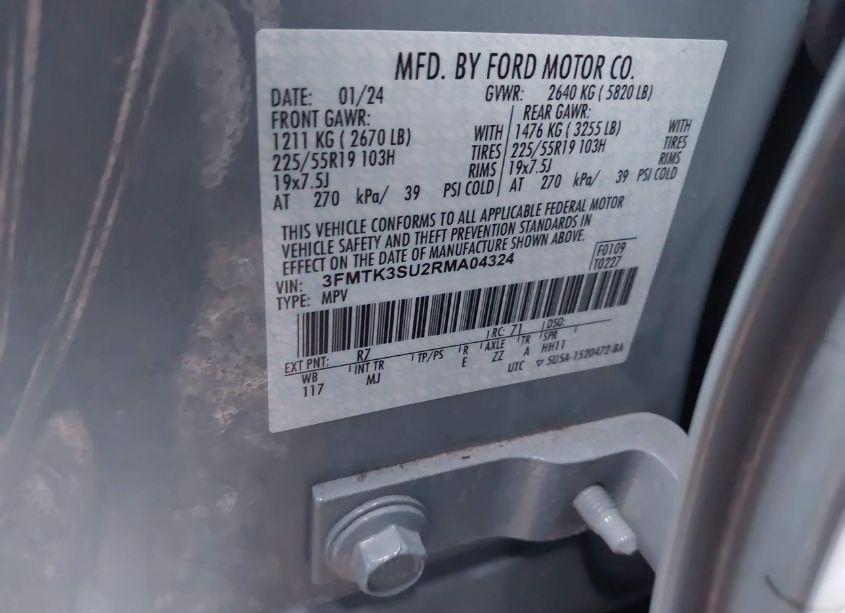 Photo 9 of 2024 Ford Mustang MACH-E PREMIUM (VIN 3FMTK3SU2RMA04324)