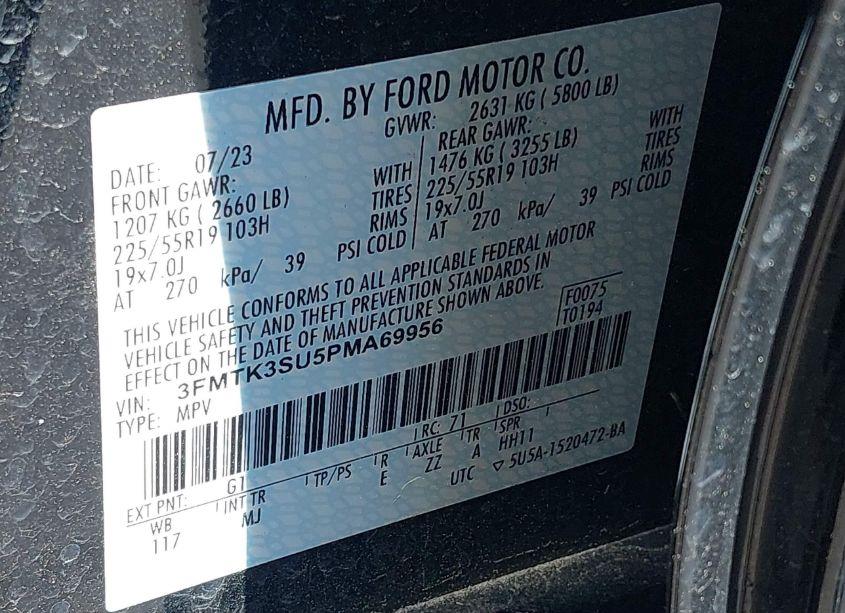 Photo 9 of 2023 Ford Mustang MACH-E PREMIUM (VIN 3FMTK3SU5PMA69956)