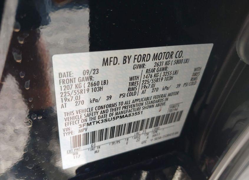 Photo 9 of 2023 Ford Mustang MACH-E PREMIUM (VIN 3FMTK3SU5PMA83551)