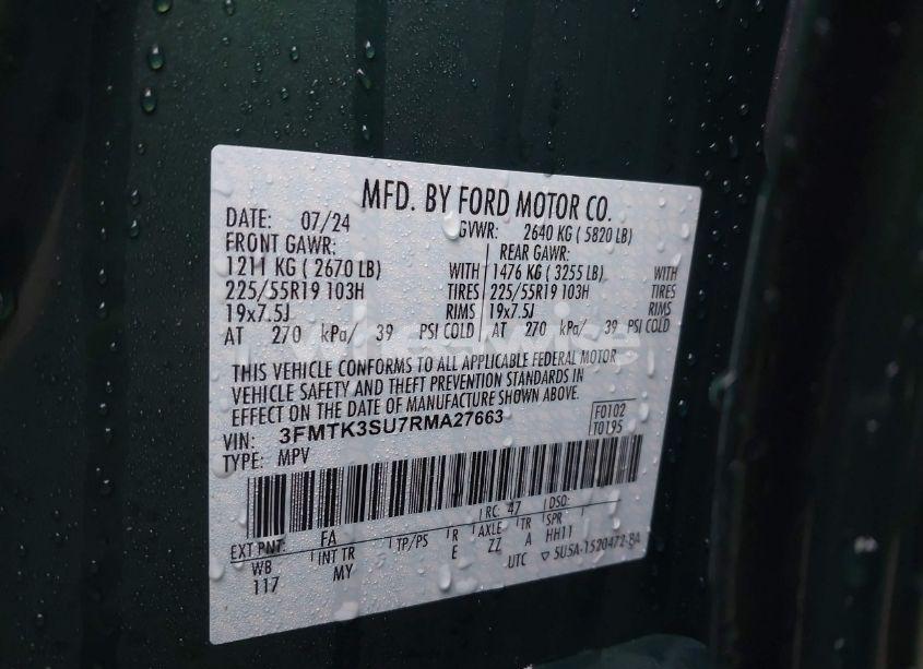 Photo 9 of 2024 Ford Mustang MACH-E PREMIUM (VIN 3FMTK3SU7RMA27663)