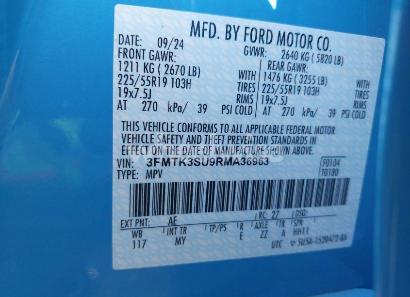 Photo 9 of 2024 Ford Mustang MACH-E PREMIUM (VIN 3FMTK3SU9RMA36963)