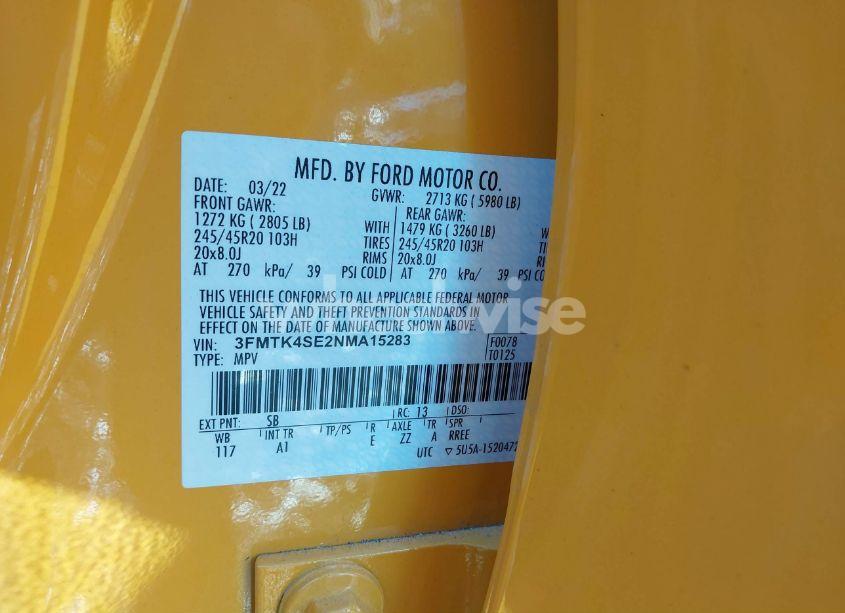 Photo 9 of 2022 Ford Mustang MACH-E GT (VIN 3FMTK4SE2NMA15283)