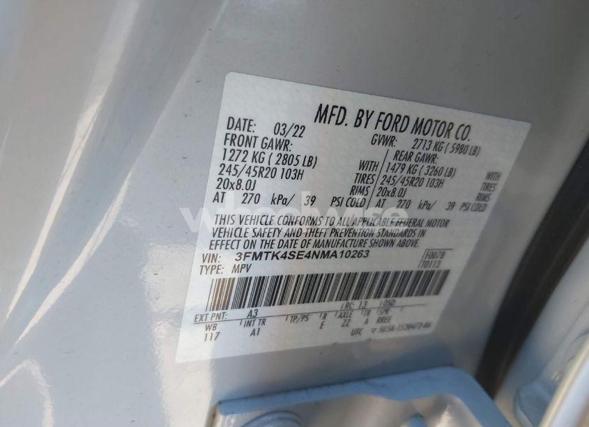 Photo 8 of 2022 Ford Mustang MACH-E GT (VIN 3FMTK4SE4NMA10263)