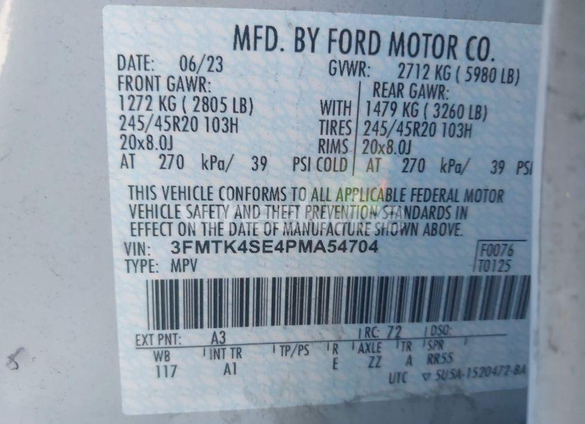 Photo 9 of 2023 Ford Mustang MACH-E GT (VIN 3FMTK4SE4PMA54704)