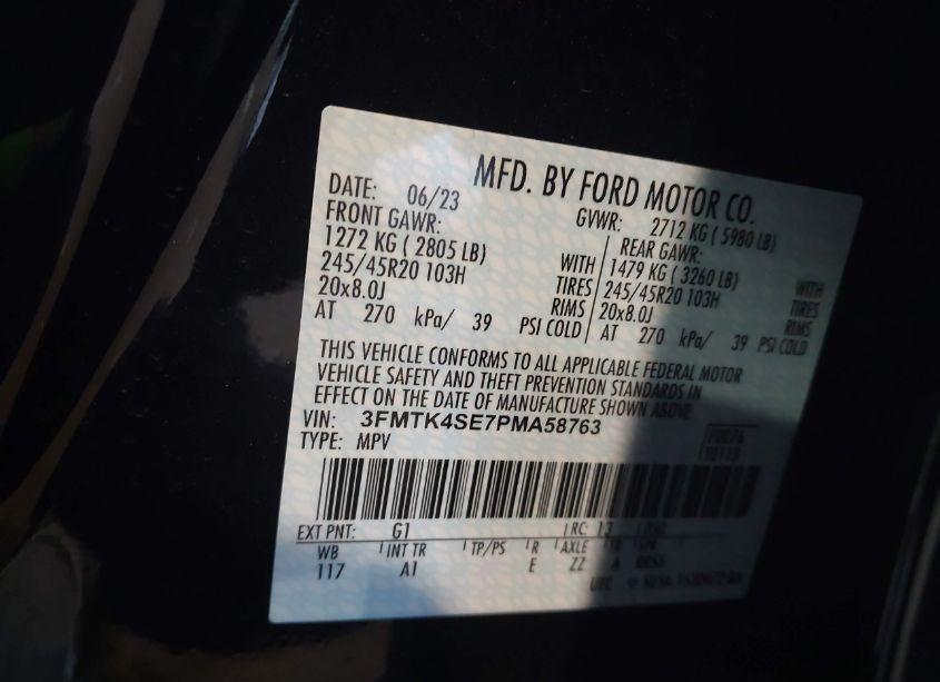 Photo 9 of 2023 Ford Mustang MACH-E GT (VIN 3FMTK4SE7PMA58763)