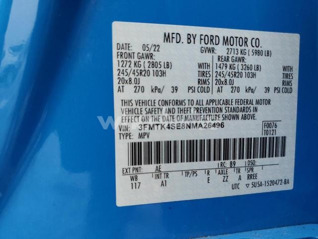 2022 FORD MUSTANG MACH-E GT N/A (VIN 3FMTK4SE8NMA26496) main photo