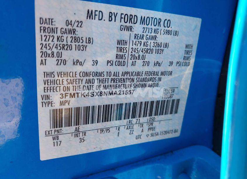 Photo 9 of 2022 Ford Mustang MACH-E GT (VIN 3FMTK4SX8NMA21557)