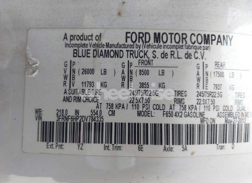 Photo 8 of 2013 Ford F-650 GAS XL/XLT (VIN 3FRNF6HP2DV784335)