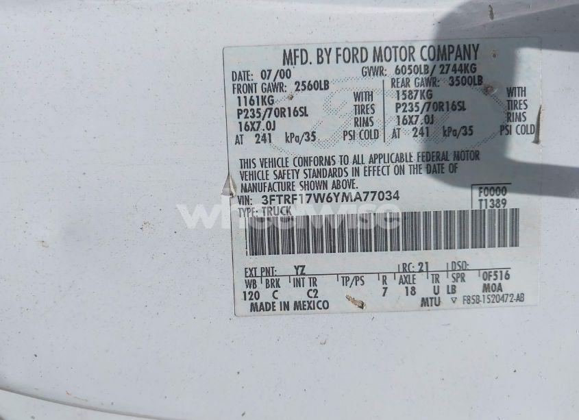 Photo 9 of 2000 Ford F-150 N/A (VIN 3FTRF17W6YMA77034)