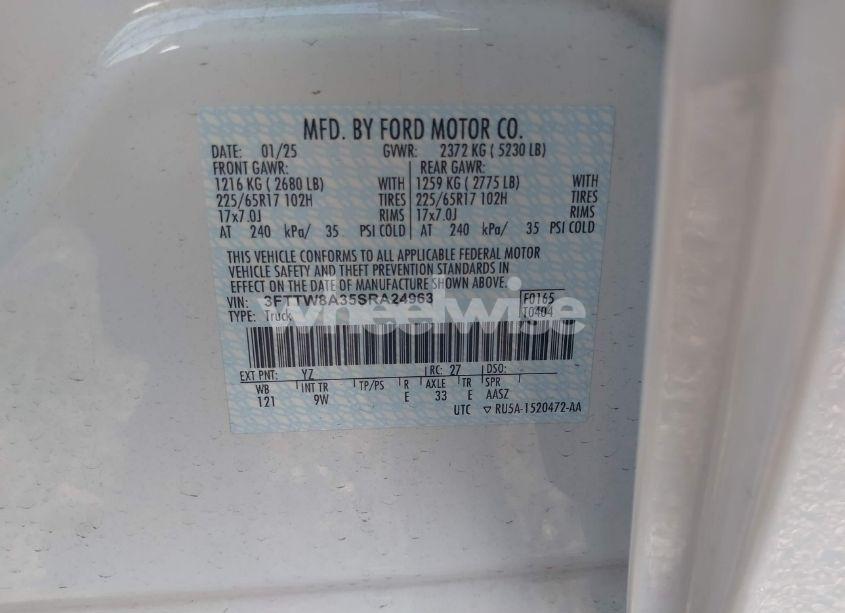 Photo 9 of 2025 Ford Maverick XL (VIN 3FTTW8A35SRA24963)