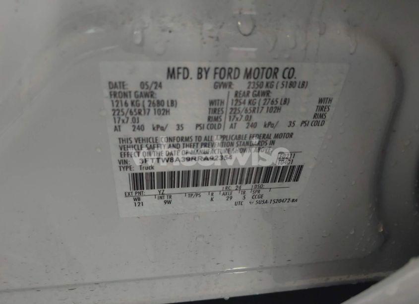 Photo 9 of 2024 Ford Maverick XL (VIN 3FTTW8A39RRA92354)