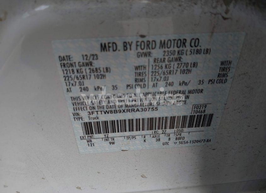 Photo 9 of 2024 Ford Maverick XL (VIN 3FTTW8B9XRRA30755)