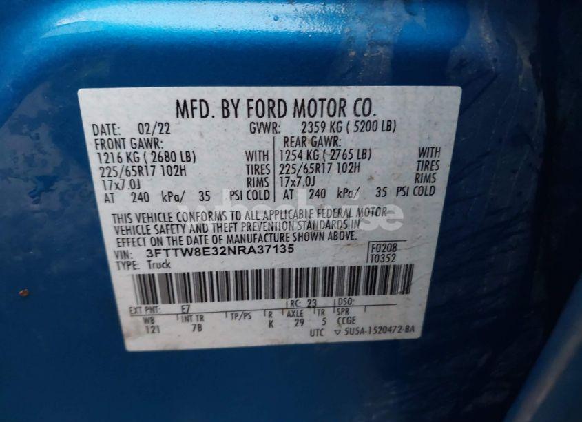 Photo 9 of 2022 Ford Maverick XLT (VIN 3FTTW8E32NRA37135)