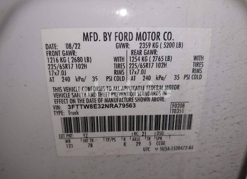 Photo 9 of 2022 Ford Maverick XLT (VIN 3FTTW8E32NRA79563)