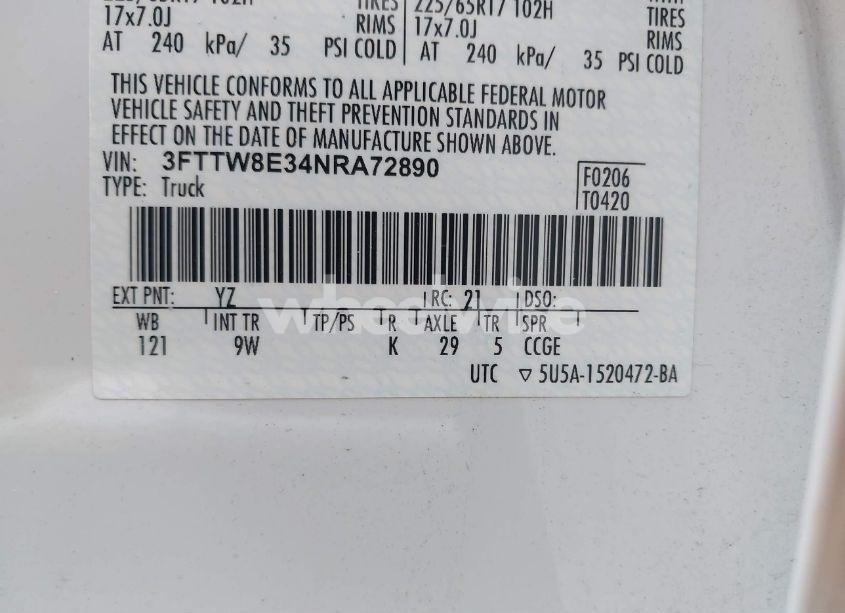 Photo 9 of 2022 Ford Maverick XL (VIN 3FTTW8E34NRA72890)