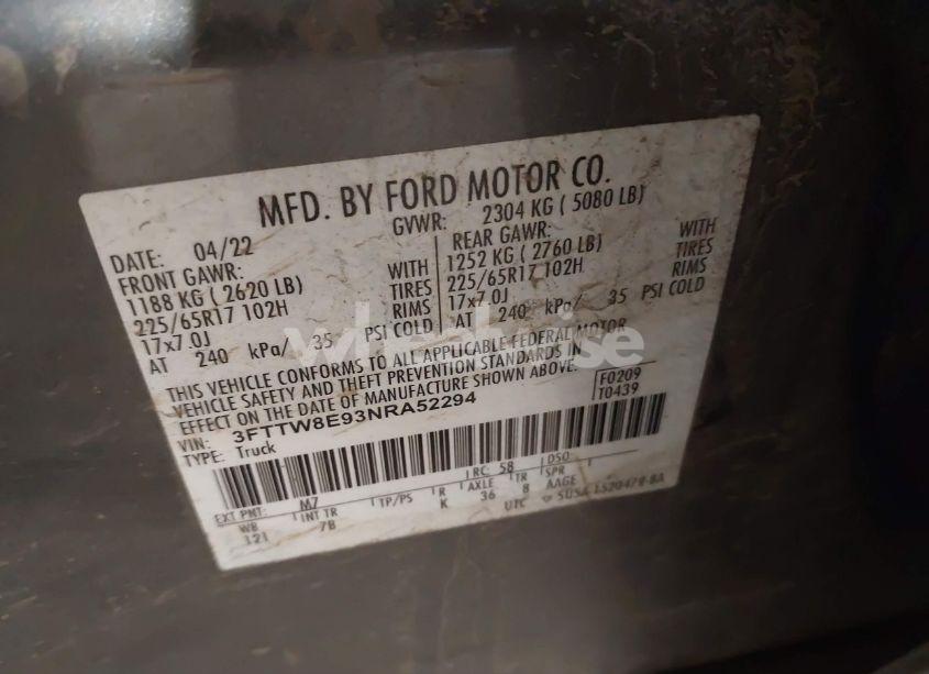 Photo 9 of 2022 Ford Maverick XLT (VIN 3FTTW8E93NRA52294)