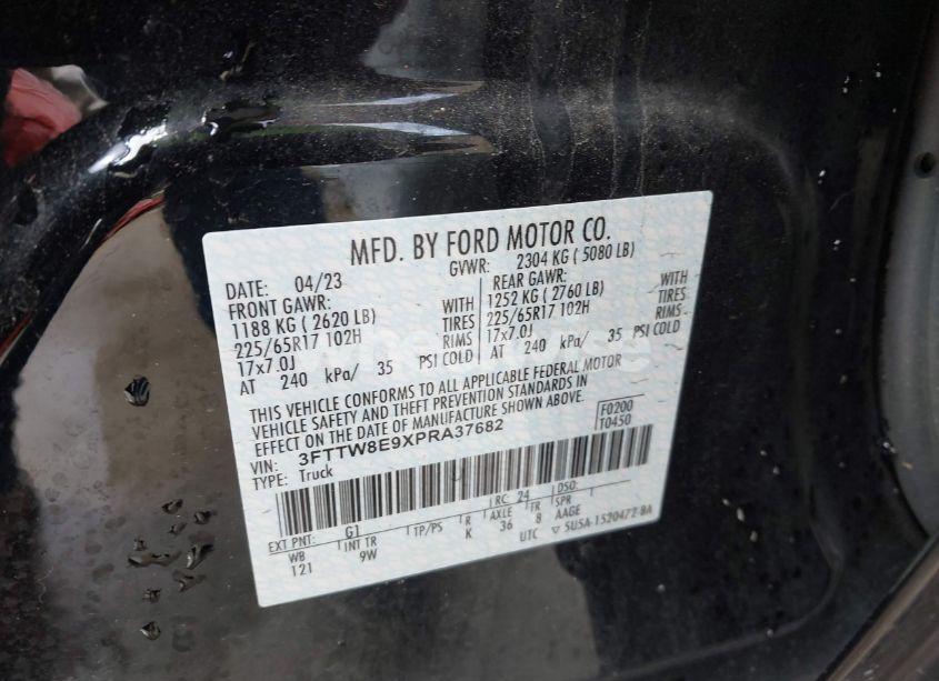 Photo 9 of 2023 Ford Maverick XL (VIN 3FTTW8E9XPRA37682)