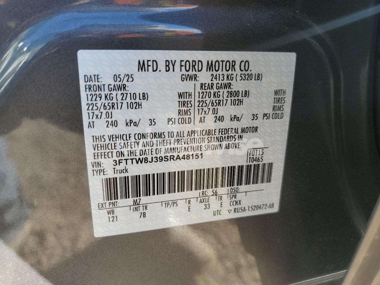 Photo 12 of 2025 FORD MAVERICK XLT (VIN 3FTTW8J39SRA48151)