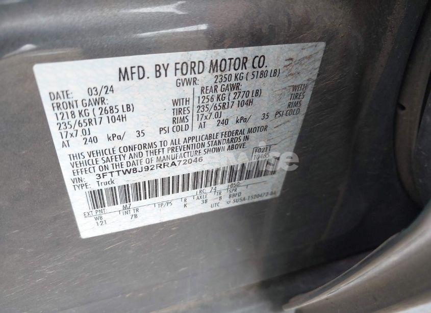 Photo 9 of 2024 Ford Maverick XLT (VIN 3FTTW8J92RRA72046)