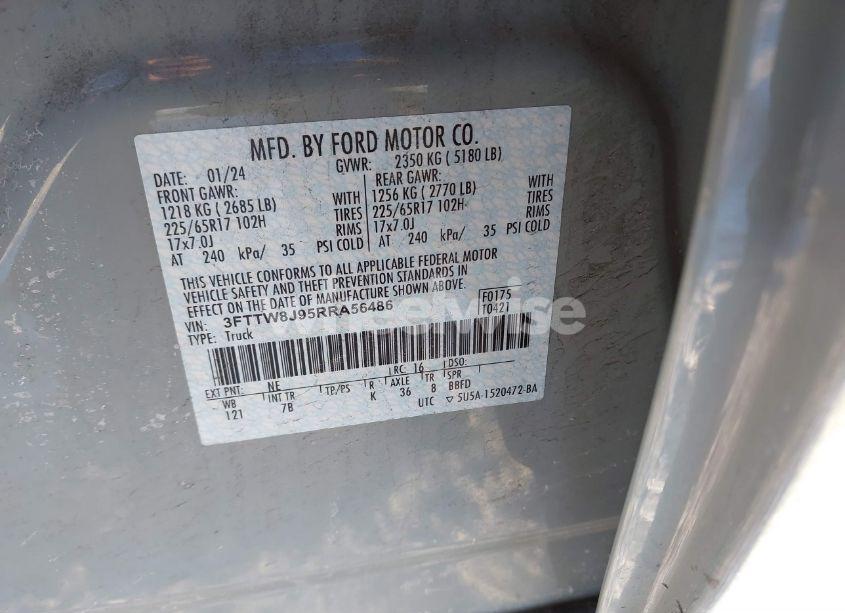 Photo 9 of 2024 Ford Maverick XLT (VIN 3FTTW8J95RRA56486)