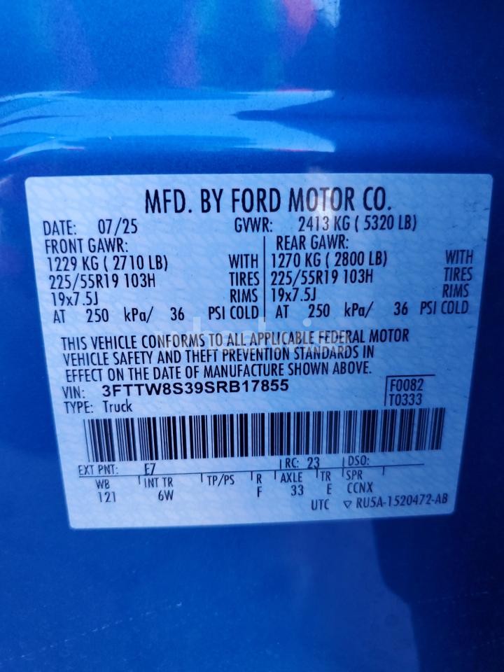 Photo 12 of 2025 FORD MAVERICK LARIAT (VIN 3FTTW8S39SRB17855)