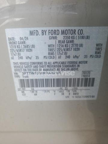 2024 FORD MAVERICK LARIAT (VIN 3FTTW8S90RRA82105) main photo