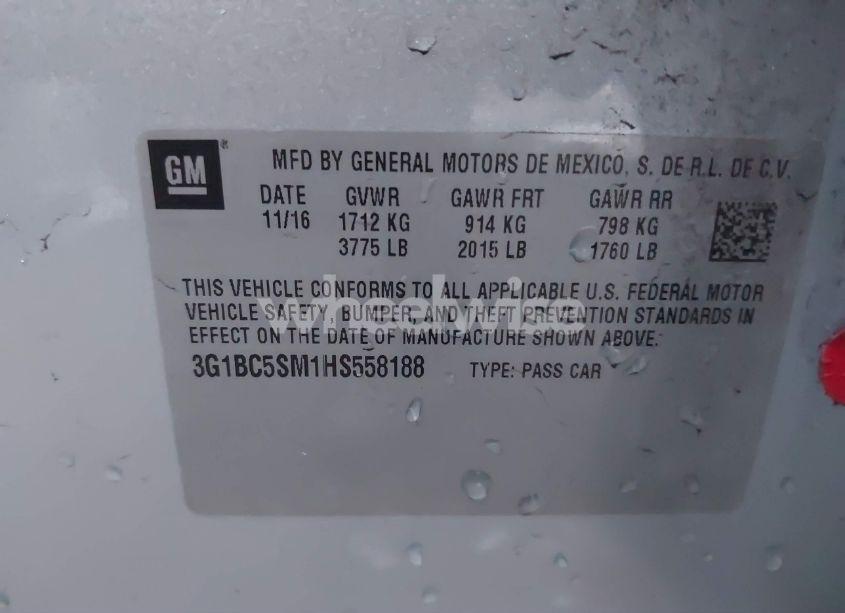 Photo 9 of 2017 Chevrolet Cruze LS AUTO (VIN 3G1BC5SM1HS558188)