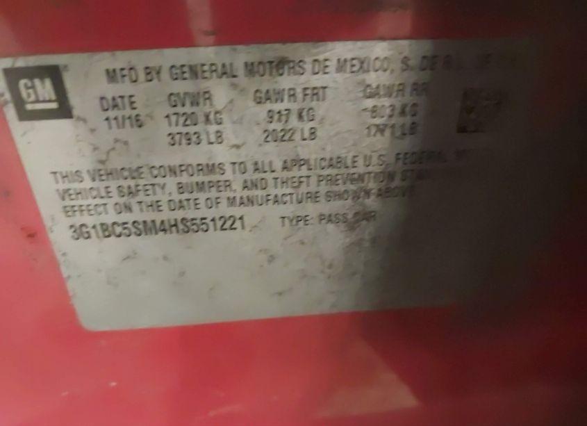 Photo 9 of 2017 Chevrolet Cruze LS AUTO (VIN 3G1BC5SM4HS551221)