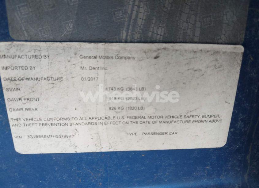 Photo 9 of 2017 Chevrolet Cruze LT AUTO (VIN 3G1BE5SM7HS579993)