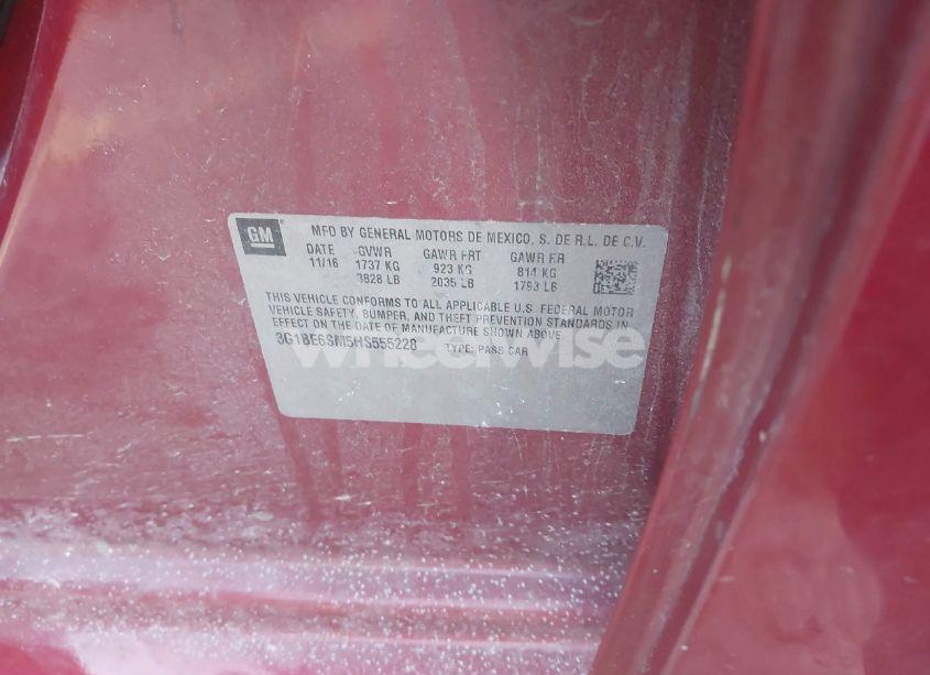 Photo 9 of 2017 Chevrolet Cruze LT AUTO (VIN 3G1BE6SM5HS555228)