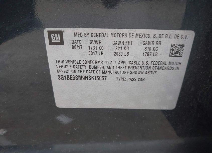 Photo 9 of 2017 Chevrolet Cruze LT AUTO (VIN 3G1BE6SM9HS615057)