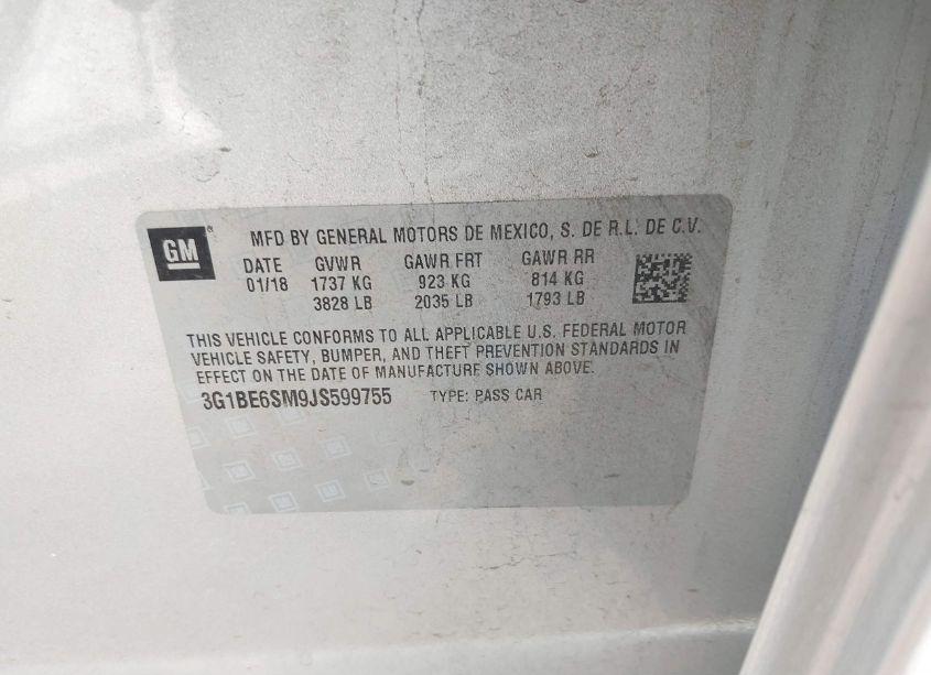 Photo 9 of 2018 Chevrolet Cruze LT AUTO (VIN 3G1BE6SM9JS599755)