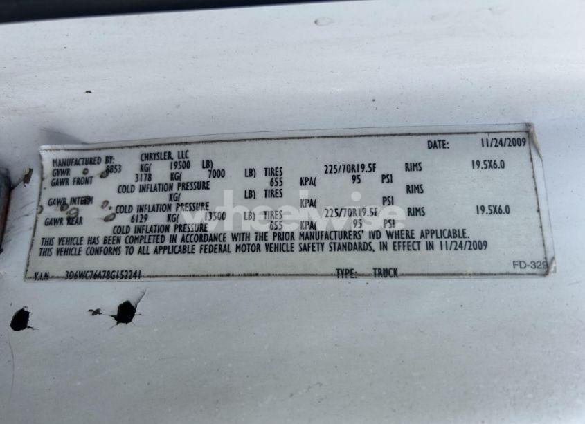 Photo 9 of 2008 Dodge Ram 5500 HD CHASSIS ST/SLT (VIN 3G1BF6SM4HS******)