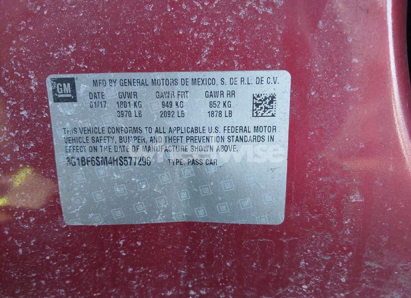 Photo 9 of 2017 Chevrolet Cruze PREMIER AUTO (VIN 3G1BF6SM4HS577296)